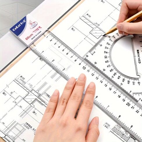 مجموعة من أدوات الرسم والصياغة الاحترافية - أدوات هندسية دقيقة وأدوات CAD مناسبة للطلاب والمهندسين (أسود) in Kuwait
