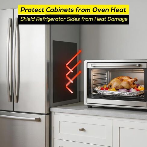 PAWBOSE Heat Shield ألومنيوم للسيارات 12 بوصة × 12 بوصة - يعكس حرارة مشعة بنسبة 95٪ للموقد والعادم والدراجات النارية والمدفأة والخزائن وحماية الثلاجة (أسود) in Kuwait