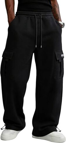 الرجال البضائع Sweatpants الصوف فضفاضة عادية الركض سراويل للتسلق مفتوحة أسفل Sweatpants للرجال تجريب رياضي مع جيوب in Saudi Arabia