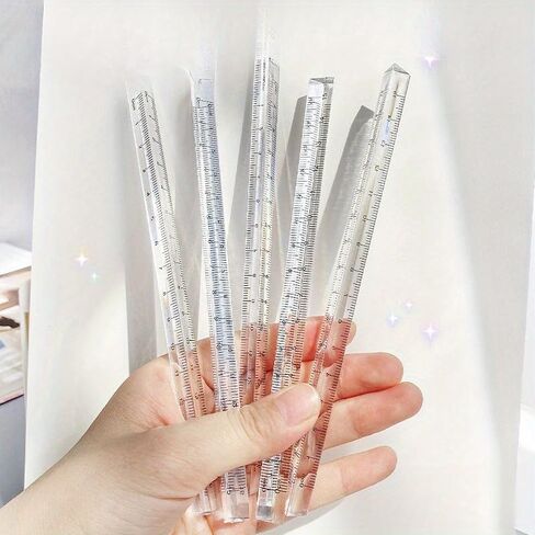 2PCS Clear Ruler Precision 6" Straight Measuring Ruler Triangle Measuring Tools Ideal for School Office and DIY in Kuwait