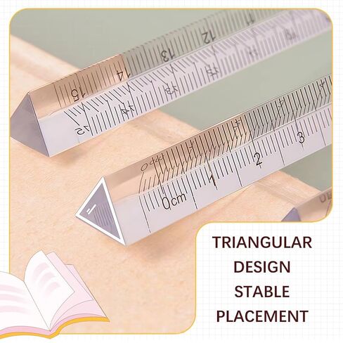 2PCS Clear Ruler Precision 6" Straight Measuring Ruler Triangle Measuring Tools Ideal for School Office and DIY in Kuwait