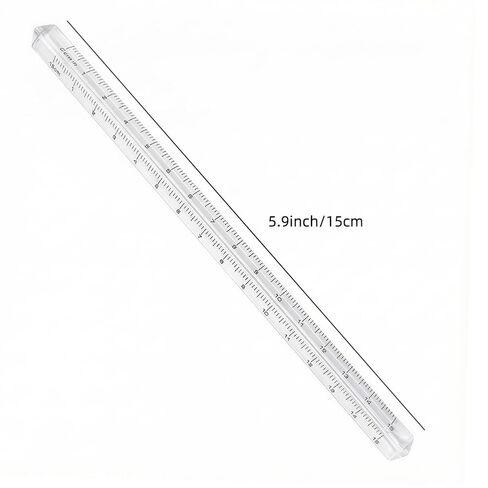 2PCS Clear Ruler Precision 6" Straight Measuring Ruler Triangle Measuring Tools Ideal for School Office and DIY in Kuwait