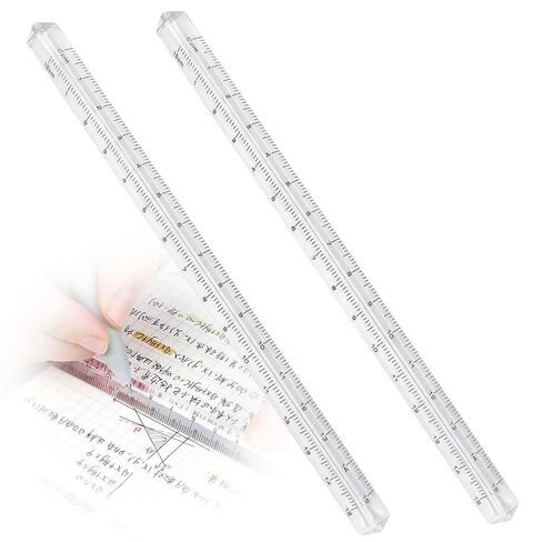 2PCS Clear Ruler Precision 6" Straight Measuring Ruler Triangle Measuring Tools Ideal for School Office and DIY in Kuwait