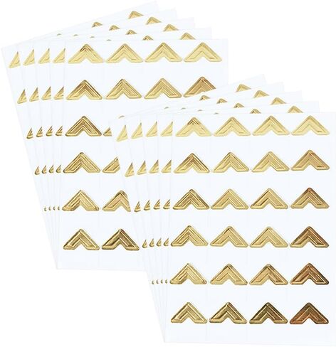 GSHLLO 240 Pcs Small Self Adhesive Photo Corners Paper Corner Protector Sticker Photo Album Mounting Corners Decorative Journal Corner Stickers Scrapbook Supplies Corner Stickers Silver in Kuwait