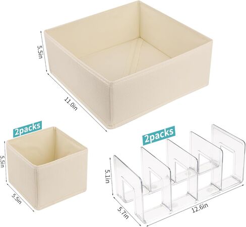 5 Pack Drawer Organizer Clothes, Foldable Baby Organizers and Storage & Dresser Organizer for Bedroom Closet– Nursery Drawer Dividers for Underwear, Socks, Baby Shoes, Bras, Belts, Ties in Kuwait