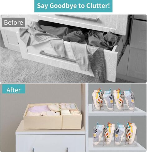 5 Pack Drawer Organizer Clothes, Foldable Baby Organizers and Storage & Dresser Organizer for Bedroom Closet– Nursery Drawer Dividers for Underwear, Socks, Baby Shoes, Bras, Belts, Ties in Kuwait