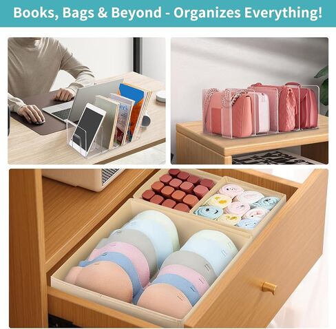 5 Pack Drawer Organizer Clothes, Foldable Baby Organizers and Storage & Dresser Organizer for Bedroom Closet– Nursery Drawer Dividers for Underwear, Socks, Baby Shoes, Bras, Belts, Ties in Kuwait