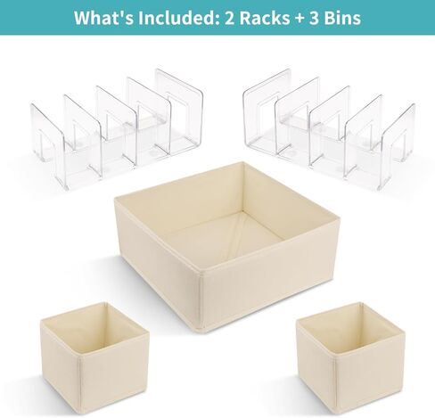 5 Pack Drawer Organizer Clothes, Foldable Baby Organizers and Storage & Dresser Organizer for Bedroom Closet– Nursery Drawer Dividers for Underwear, Socks, Baby Shoes, Bras, Belts, Ties in Kuwait