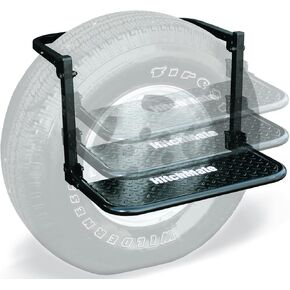 Heininger HitchMate TireStep - خطوة قابلة للتعديل لسيارات الدفع الرباعي والمركبات الترفيهية والشاحنات، إطارات يصل عرضها إلى 12.5 بوصة، منصة 22 بوصة × 10 بوصة، سعة 400 رطل، قابلة للطي بشكل مسطح، تتضمن حقيبة تخزين، سهولة الوصول إلى السقف والمحرك (عبوتان) in Kuwait