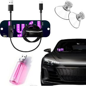 ضوء LED للسيارة | ضوء ليلي للسيارة USB للتحكم باللمس، كابل USB لملحقات السيارة باللون الوردي الفاتح، ملصق مع خطاف وامض لأكواب الشفط (1 * أضواء صغيرة للتحكم باللمس 1 * لافتات سيارات) in Kuwait