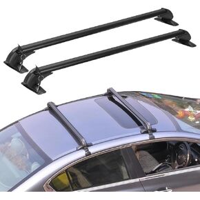 43inch Universal Car Roof Rack, Anti-Theft Lock, Aluminum Rack Cross Bars, Adjustable Window Frame for Bike Kayak Cargo Luggage, 42.91-44.88 inch Distance Between Rain Grooves, 165LBS Load in Saudi Arabia