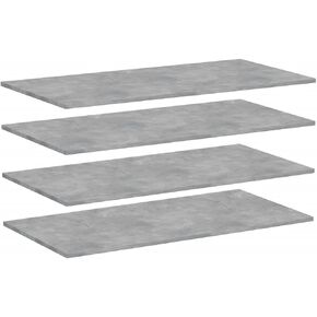 Bookshelf Boards 4 pcs Concrete Gray Engineered Wood 39.4"x19.7"x0.6" Storage Shelves for Home Office Living Room Library Display Organizer Rack in Kuwait