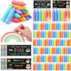 Resurhang 120 Pcs Jumbo Washable Sidewalk Chalks, End of Year Gifts for Students, Sidewalk Chalk Party Favors with 20 Gift Bags for Graduation School Classroom Prizes End of The Year Gifts in Kuwait