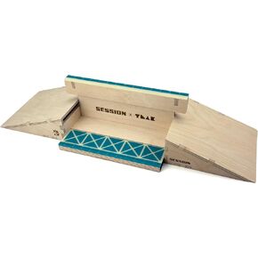 Teak Tuning x Session “The Junction" Modular Wooden Fingerboard Ramp - 20 Inches Long - 2 Plain Kickers + Triple-Sided Rail/Ledge Block – Hand Made in USA - Fingerboard Obstacle in Kuwait