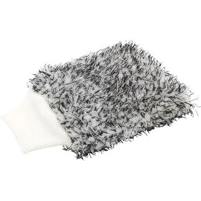 Plush Car Wash Mitt, Double-Sided Microfiber Coral Cleaning Glove, Black and White, Drying Towel, Convenient Design, Heavy-Duty in Kuwait
