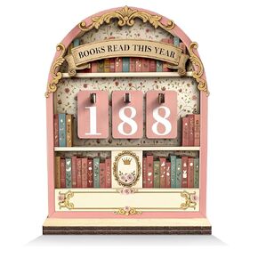 كتب قراءة هذا العام علامة تعقب الكتب الخشبية مع بلاط الأرقام، ديكور عداد التقدم في القراءة على رف الكتب، هدية لمحبي الكتب لنادي الكتب للمدرسين وأمين المكتبة in Kuwait