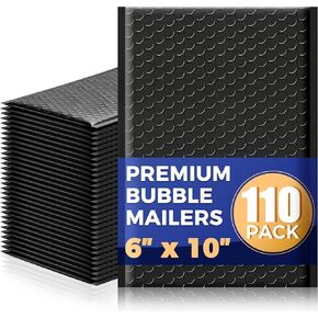 110 Pack 6’’ x 10’’ Bubble Mailer - Self-Sealing Waterproof Small Mailing Envelopes Padded Lightweight Bags 6 x 9 Usable Space for Apparel Accessories, Phone Cases, Trading & Greeting Cards, Prints in Kuwait