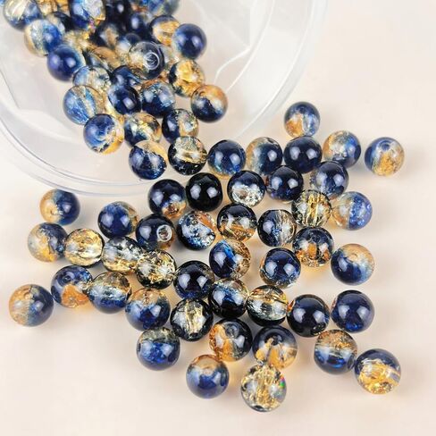 300 Pack 8mm Glass Beads for Jewelry Making, Graduated Color Mix, Bulk DIY Craft Supplies in Kuwait