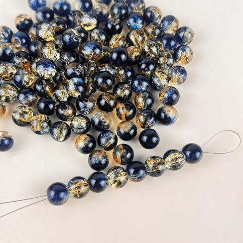 300 Pack 8mm Glass Beads for Jewelry Making, Graduated Color Mix, Bulk DIY Craft Supplies in Kuwait