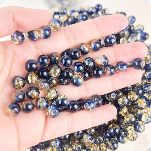 300 Pack 8mm Glass Beads for Jewelry Making, Graduated Color Mix, Bulk DIY Craft Supplies in Kuwait