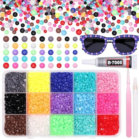 15000Pcs Color Rhinestones for Bedazzling Kit, 3mm Jelly Bedazzling for Crafting, Resin Flatback Rhinestones for Crafts, Color Gems Diamond for Crafting Face Makeup DIY Accessories in Kuwait