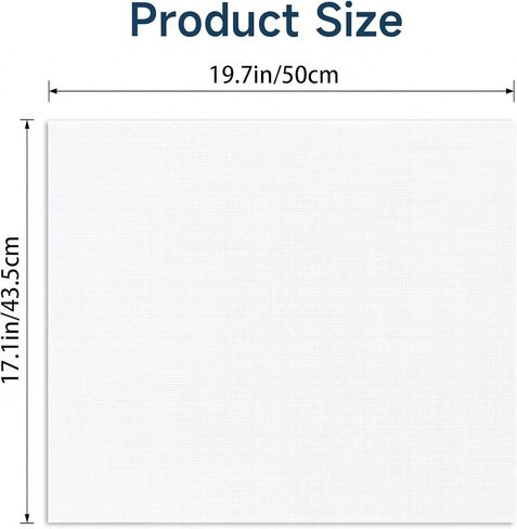 Needlepoint Blank Canvas 18 Mesh Beige Needlepoint Canvas Embroidery Blank White Cloth Cotton Fabric Durable&Beginner Friendly Cross Stitch Canvas20'‘x17'' in Kuwait