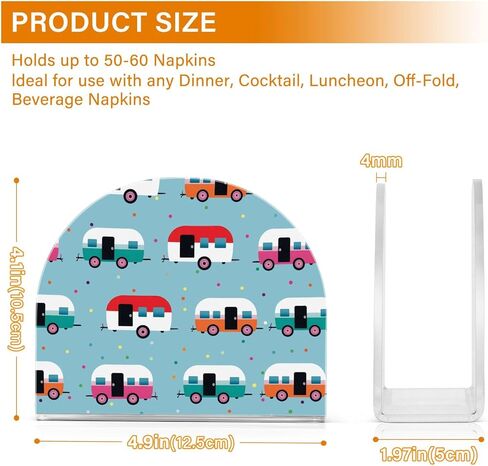 Happy Camper Caravan Napkin Holder, Acrylic Napkin Holders for Table Cocktail Napkins Dispenser Paper Stand for Home Kitchen Restaurant Bar, 1 Pc in Saudi Arabia