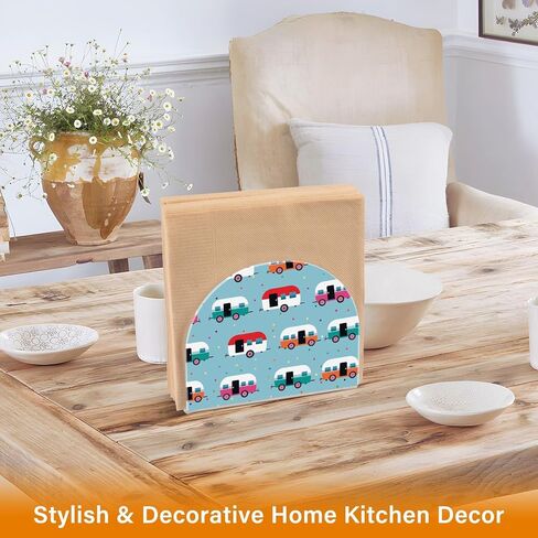 Happy Camper Caravan Napkin Holder, Acrylic Napkin Holders for Table Cocktail Napkins Dispenser Paper Stand for Home Kitchen Restaurant Bar, 1 Pc in Saudi Arabia
