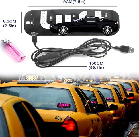ضوء LED للسيارة | ضوء ليلي للسيارة USB للتحكم باللمس، كابل USB لملحقات السيارة باللون الوردي الفاتح، ملصق مع خطاف وامض لأكواب الشفط (1 * أضواء صغيرة للتحكم باللمس 1 * لافتات سيارات) in Kuwait