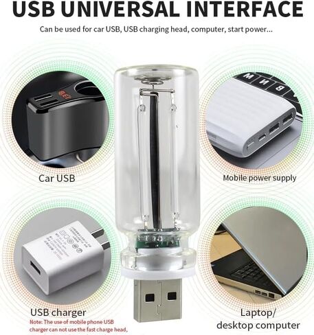 ضوء LED للسيارة | ضوء ليلي للسيارة USB للتحكم باللمس، كابل USB لملحقات السيارة باللون الوردي الفاتح، ملصق مع خطاف وامض لأكواب الشفط (1 * أضواء صغيرة للتحكم باللمس 1 * لافتات سيارات) in Kuwait