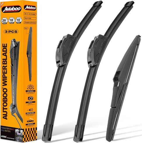 AUTOBOO 26"+18" Windshield Wipers Blades Replacement for Toyota Highlander 2020 2021 2022 2023 2024-2025 with 10 Inch Rear Wiper Blade -Original Factory Quality (Pack of 3) in Kuwait