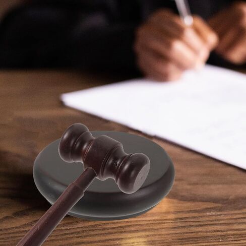 لعبة مطرقة القاضي من ستوبوك، مطرقة خشبية مع كتلة صوت للأطفال، استخدام المزاد للعب الأدوار، 6.69 × 2.55 × 1.18 بوصة in Kuwait