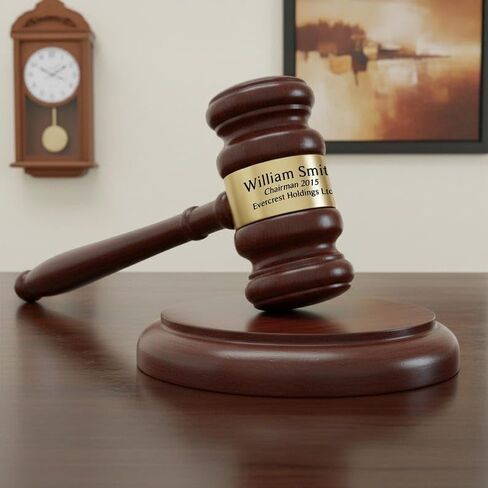 Personalized Wooden Gavel and Block Set, Engraved Judge Gavels, Law and Order Gavel Set with Sound - Lawyer Gifts, Retirement Gifts for Judges Men in Kuwait