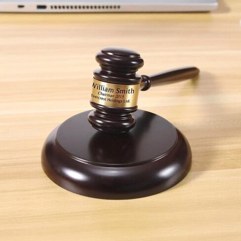 Personalized Wooden Gavel and Block Set, Engraved Judge Gavels, Law and Order Gavel Set with Sound - Lawyer Gifts, Retirement Gifts for Judges Men in Kuwait