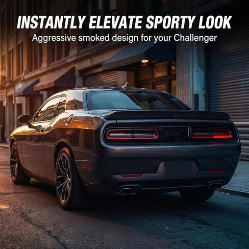 Light Covers for Dodge Challenger 2015-2024 Taillight Covers Rear Guard Trim Kit - Dodge Challenger Accessories (Tail Light Covers Rear Light Guards Smoke Black 4 Pcs in Kuwait