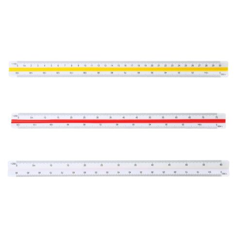 Triangular Ruler 1: 100,: 200,: 250,: 300, Architectural 12" Drafting for Draftsmen Finder Protractor Measurement Bevel Height Depth Gauge Azimuth Foldable Marker Tester Locator Scriber Base in Kuwait