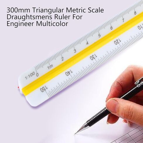 Triangular Ruler 1: 100,: 200,: 250,: 300, Architectural 12" Drafting for Draftsmen Finder Protractor Measurement Bevel Height Depth Gauge Azimuth Foldable Marker Tester Locator Scriber Base in Kuwait