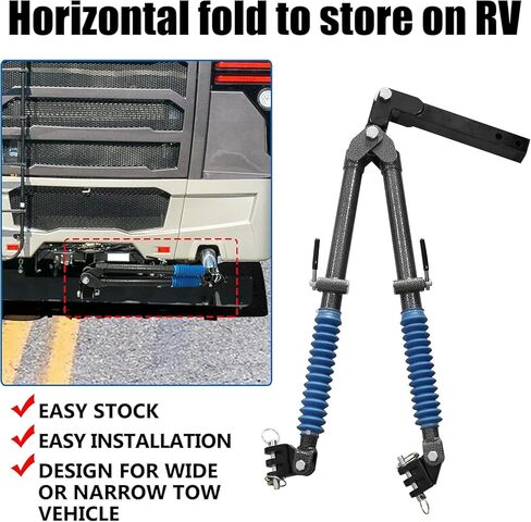 Tow Bar with Safety Cable 10,000 lb for RV & Camper Replacement for Blue OX Avail BX7420-2 Receiver, Black in Kuwait