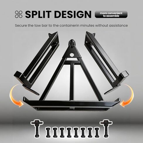 Heavy Duty Shipping Container Tow Bar Kit Tow Hitch for 20' 40' Containers, 14000Lbs Capacity Upgraded Split Design for Easy Storage, Ideal for Farm Ranch Yard Truck Towing in Kuwait