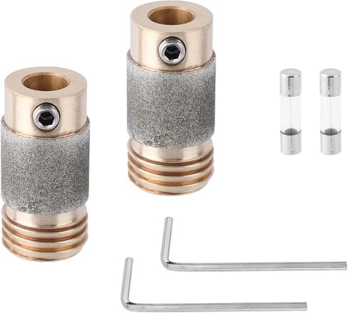 2pcs 5/8in Stained Glass Grinder Bits, Diamond Grinding Head Tools & Supplies with 2 Wrenches & 2 Fuses for for Glass Grinders in Kuwait