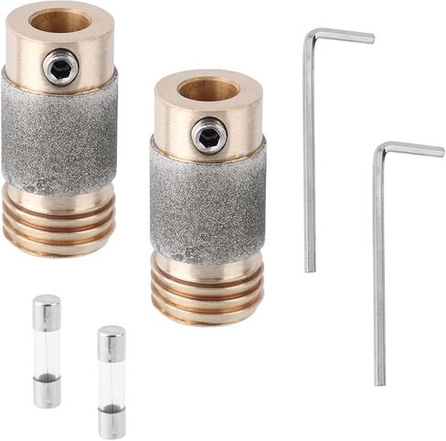 2pcs 5/8in Stained Glass Grinder Bits, Diamond Grinding Head Tools & Supplies with 2 Wrenches & 2 Fuses for for Glass Grinders in Kuwait