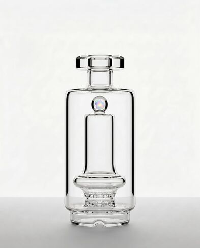 Clear Borosilicate Glass Cylindrical Component - Precision Geometric Glass Art Supply for DIY Crafting, Stained Glass Making, Heavy Wall Construction (Short) in Kuwait