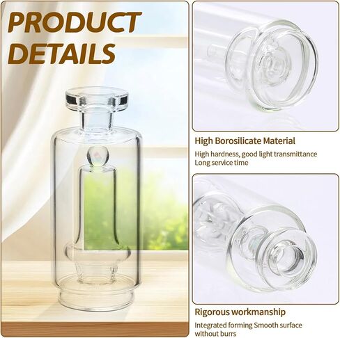 Clear Borosilicate Glass Cylindrical Component - Precision Geometric Glass Art Supply for DIY Crafting, Stained Glass Making, Heavy Wall Construction (Short) in Kuwait