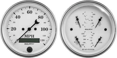 مجموعة قضبان الشارع البيضاء من Auto Meter 1600 Old TYME in Kuwait