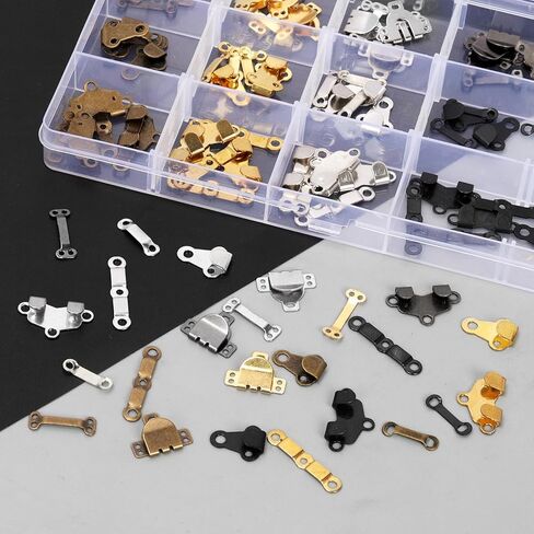 48pcs 2#/12#/17# 4 Colors Sewing Hooks and Eyes Closure Set, Brass Hooks and Eyes Sewing Closure for Trousers for Bra Trousers Pants Skirt DIY Easy to Sew in Kuwait