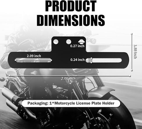 Motorcycle License Plate Bracket,Heavy Duty Motorcycle License Plate Holder Compatible with Tail Rear Lights,Universal Motorcycles Plates Mount Fits Most Motorcycles,ATVs in Kuwait