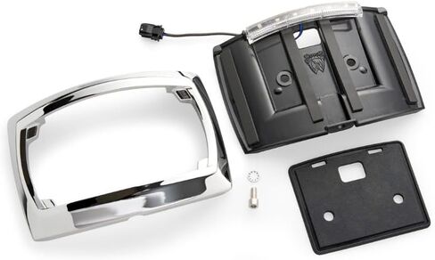 Curved Frame with LED Plate Light Intended for Harley-Davidson (Black) in Kuwait