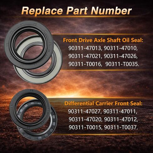 Differential Carrier Front Seal, Front Drive Axle Shaft Oil Seal Compatible with Toyota 4Runner Tacoma Sequoia Tundra Lexus GX460 GX470 LX470 LX570 Replace#: 90311-47027 90311-47013 in Kuwait