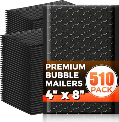 110-Pack Bubble Mailer 4'' x 8'' - Self-Sealing Waterproof Small Mailing Envelopes Padded Lightweight Shipping Bags for Accessories, Small Parts, Jewelry, Trading Cards, Compact Items 4x7 Usable Space in Kuwait