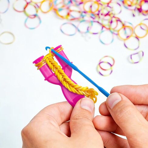 BlingKingdom 600 PCS Rubber Band S Clips with Tools, Colorful Loom Band Hook for DIY Weaving, Bracelets, Necklaces, Keychains in Kuwait